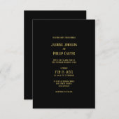 Einfaches Black&Gold Design - 3x5 Einladung zur Ho (Vorne/Hinten)