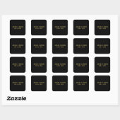 Einfaches Black&Gold Design - Square Sticker (Blatt)