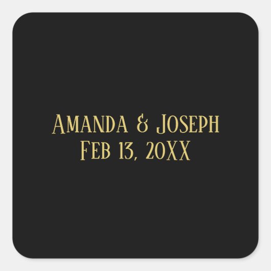 Einfaches Black&Gold Design - Square Sticker (Vorderseite)