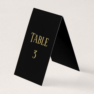 Einfaches Black&Gold-Design - Tischnummer