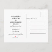 Einfaches Black & Gold Foto Fern Save the Date Ankündigungspostkarte (Rückseite)