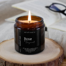 Einfaches Black Instant Download-Kerzenlabel