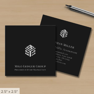 Einfaches Black Luxe-Logo Quadratische Visitenkarte
