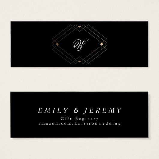 einfaches Black Modern Geometric Gold-Geschenkregi (Vorne & Hinten)