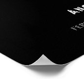 Einfaches Black Script Modernes Hochzeitswillkomme Poster (Ecke)