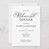 Einfaches Black Script Probe Dinner Einladung (Vorderseite)