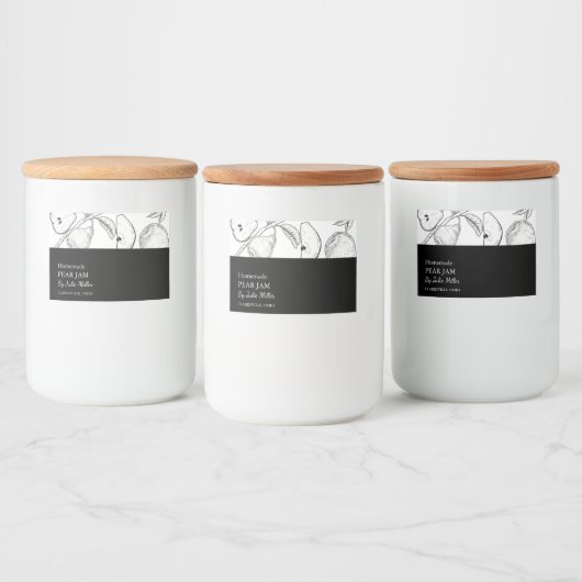 Einfaches Black & White Peam Label Lebensmitteletikett (Flaschen)