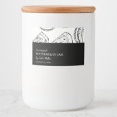 Einfaches Black & White Watermelon-Jam-Label Lebensmitteletikett (Vorderseite)