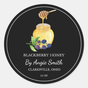 Einfaches BlackBerry-Honiglabel Runder Aufkleber
