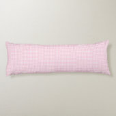 Einfaches blassrosa Gingham-Karo  Seitenschläferkissen (Rückseite)