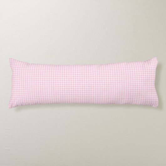 Einfaches blassrosa Gingham-Karo  Seitenschläferkissen (Vorderseite)