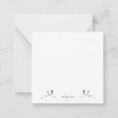 Einfaches Blatt Danke Monogramm Blank II Mitteilungskarte (Rückseite)