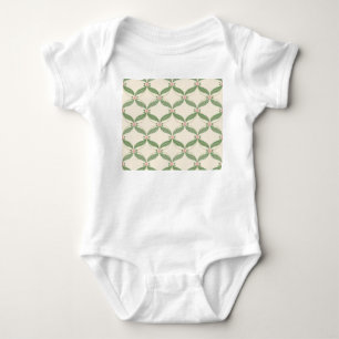Einfaches Blätter-Blumen-Rastermuster Baby Strampler