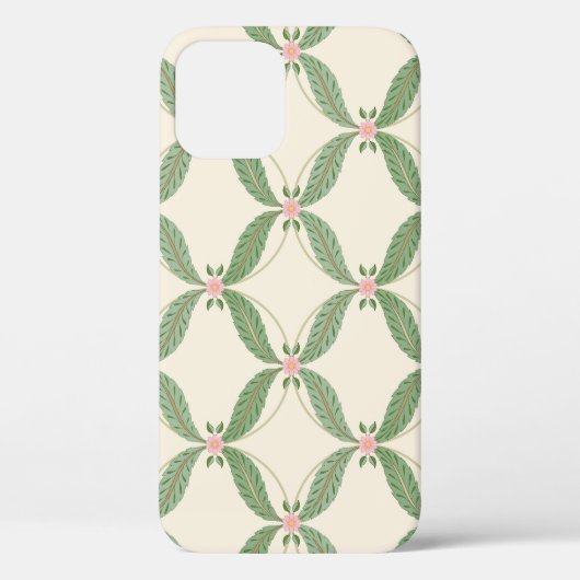 Einfaches Blätter-Blumen-Rastermuster Case-Mate iPhone Hülle (Rückseite)