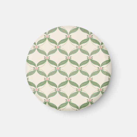 Einfaches Blätter-Blumen-Rastermuster Magnet (Vorne)