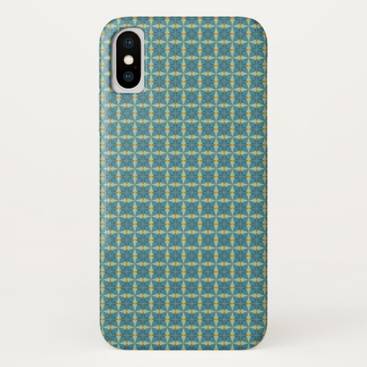 Einfaches Blätter-Muster in Blau Case-Mate iPhone Hülle (Rückseite)