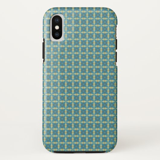 Einfaches Blätter-Muster in Blau Case-Mate iPhone Hülle (Rückseite)