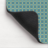 Einfaches Blätter-Muster in Blau Mousepad (Ecke)