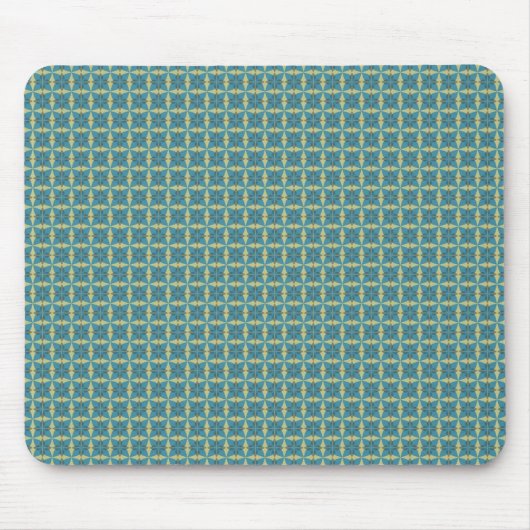 Einfaches Blätter-Muster in Blau Mousepad (Vorne)