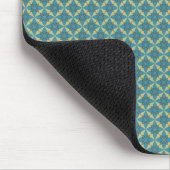 Einfaches Blätter-Muster in Blau Mousepad (Ecke)