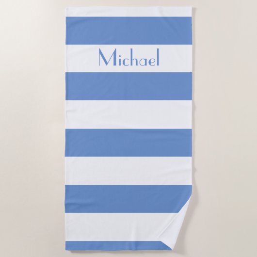 Einfaches, blau gestreiftes Badetuch (Vorderseite)