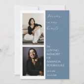 Einfaches Blau in Liebe Erinnerung Beerdigung Foto Einladung (Vorderseite)