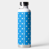 Einfaches Blau mit weißen Polka-Punkten Trinkflasche (Rechts)