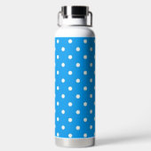 Einfaches Blau mit weißen Polka-Punkten Trinkflasche (Rückseite)