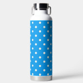 Einfaches Blau mit weißen Polka-Punkten Trinkflasche (Vorderseite)