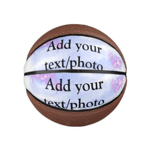 Einfaches Blau Rosa Wasserfarbe Fügen Sie Ihren Te Mini Basketball