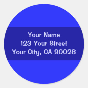 einfaches Blau Runder Aufkleber