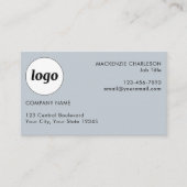 Einfaches Blau von Logos und Textvorlagen Visitenkarte (Vorderseite)