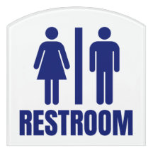 Einfaches Blau-Weiß-Badezimmer-Toilette