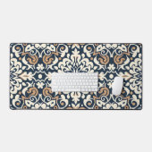 Einfaches Blau-Weiß-Batik-Muster Schreibtischunterlage (Tastatur & Maus)