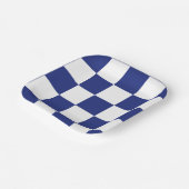 Einfaches blau-weiß kariertes Muster Pappteller (Gewinkelt)