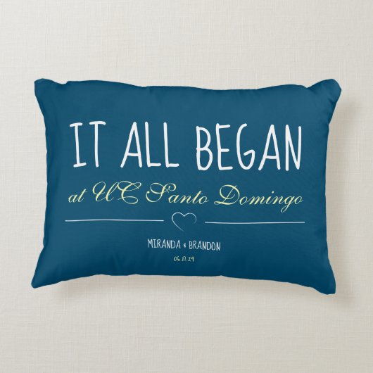 Einfaches Blau, wo alles begann Dekokissen (Rückseite)