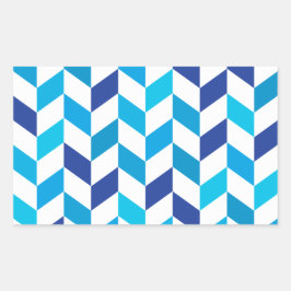 Einfaches Blaue Ringbein-Muster Rechteckiger Aufkleber