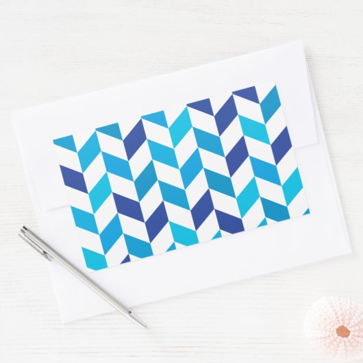 Einfaches Blaue Ringbein-Muster Rechteckiger Aufkleber (Umschlag)