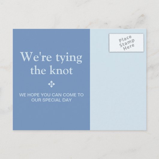 Einfaches blauer Farbblock - Doppeltes Foto Save t Ankündigungspostkarte (Rückseite)