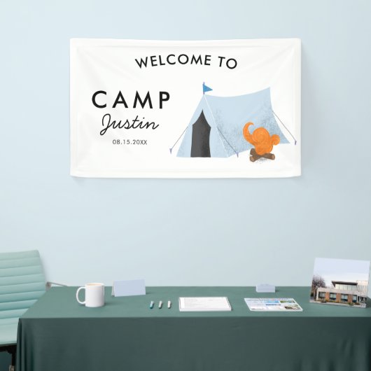 Einfaches blaues banner (Messeveranstaltung)