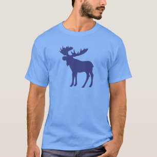 Einfaches blaues Elchsymbol T-Shirt