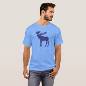 Einfaches blaues Elchsymbol T-Shirt (Vorne ganz)
