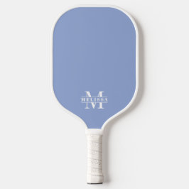 Einfaches blaues elegantes Monogramm Pickleball Schläger