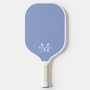 Einfaches blaues elegantes Monogramm Pickleball Schläger