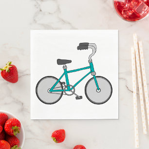 Einfaches blaues Fahrrad Retro-Fahrrad Serviette