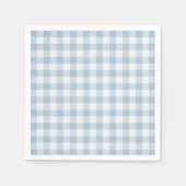 Einfaches blaues Gingham-Papier Serviette (Vorderseite)