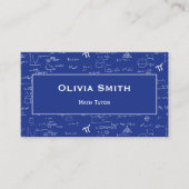 Einfaches blaues Mathe-Tutor-Lehrer-Formel-Muster Visitenkarte (Vorderseite)