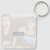 Einfaches blaues Minimalistisches Foto Schlüsselanhänger (Rückseite)