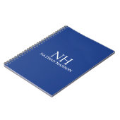 Einfaches blaues modernes Monogramm Notizblock (Linke Seite)