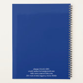 Einfaches blaues Monogramm Modern Planer (Rückseite)